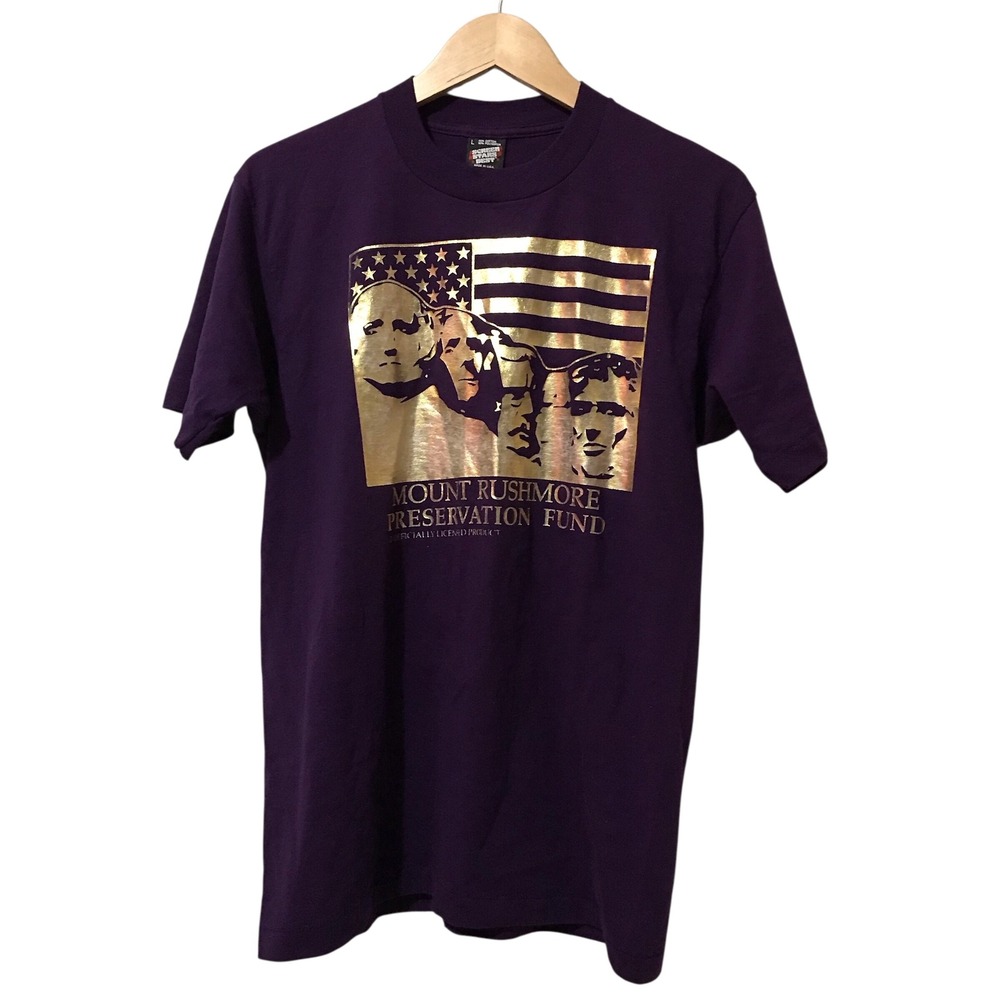 Vintage Mount Rushmore Preservation Fund Graphic Tee Purple - Large‎